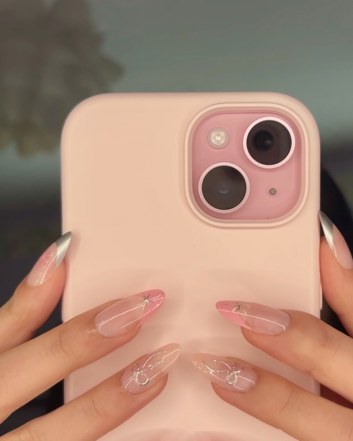 pink bow coquette nails 💅🏼🎀 #pressonnails #pinknails #bownails 