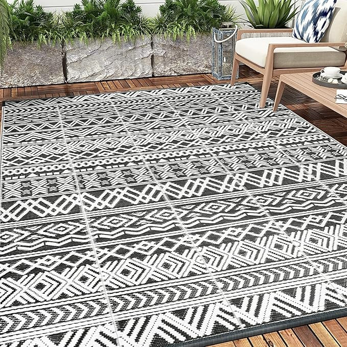 MontVoo-Outdoor Rug Carpet for Patio RV Camping 5x8ft Waterproof Reversible Portable Plastic Stra... | Amazon (US)