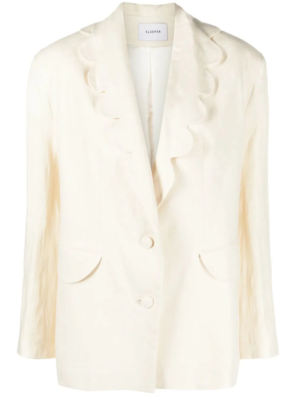 scallop-collar single-breasted blazer | Farfetch Global