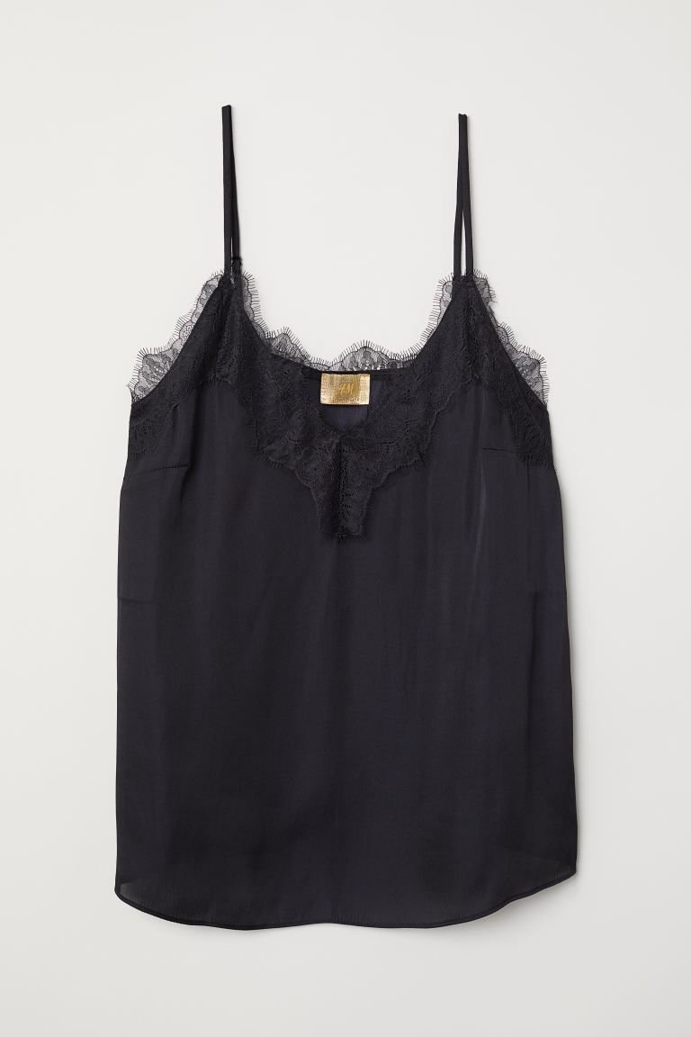 Satin strappy top with lace | H&M (UK, MY, IN, SG, PH, TW, HK)