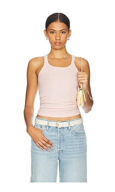 RE/DONE Ribbed Tank in Peony from Revolve.com | Revolve Clothing (Global)