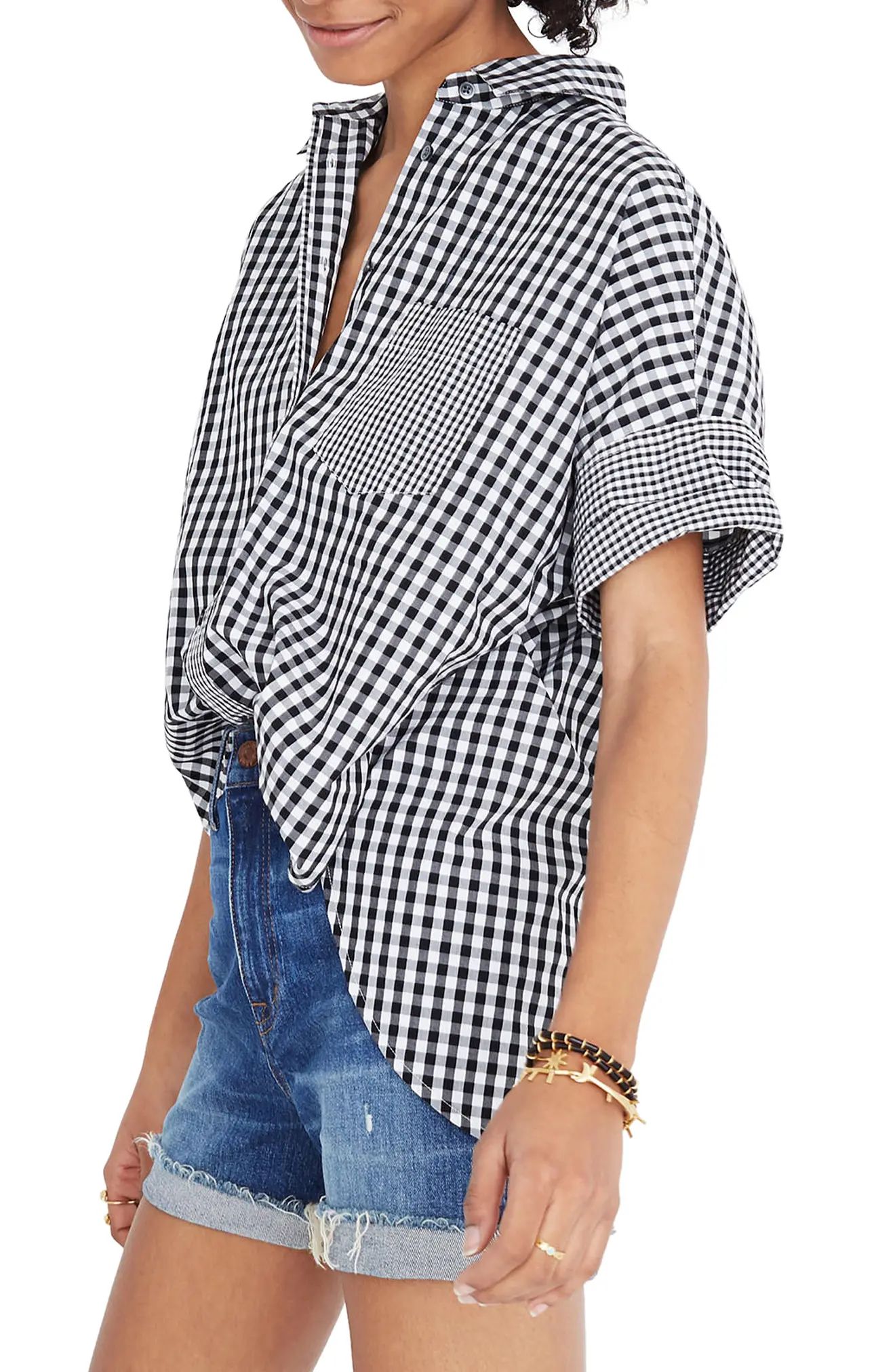 Gingham Play Button Down Shirt | Nordstrom