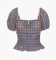 The Paulina Top - Brown Spencer Plaid | Hill House Home US