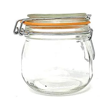 (2 Pack) 16 oz, Pint, 500 ml, Glass French Canning Jars with Stainless Steel Wire Bail. Airtight Jar | Walmart (US)
