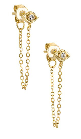 Violet Chain Earrings in Gold | Revolve Clothing (Global)