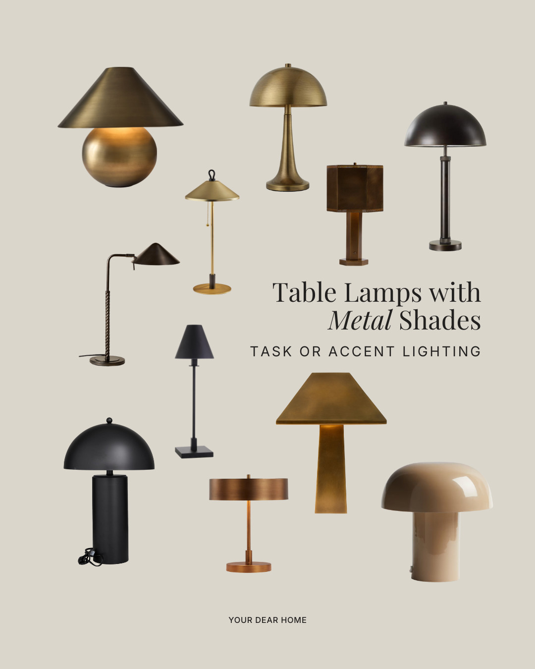 Metal shades are less about softness and more about intention. They direct light, making them great for task lighting, accent corners, or spaces where mood matters more than brightness. 

 #LTKHome