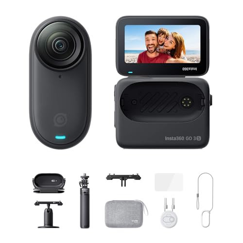 Insta360 GO 3S - 128 GB Ultimate Bundle Black 4K Tiny Portable Vlogging Camera, Hands-Free POVs, Mount Anywhere, Stabilization, 140 Min Battery Life, 10m Waterproof, Pet POV | Amazon (US)