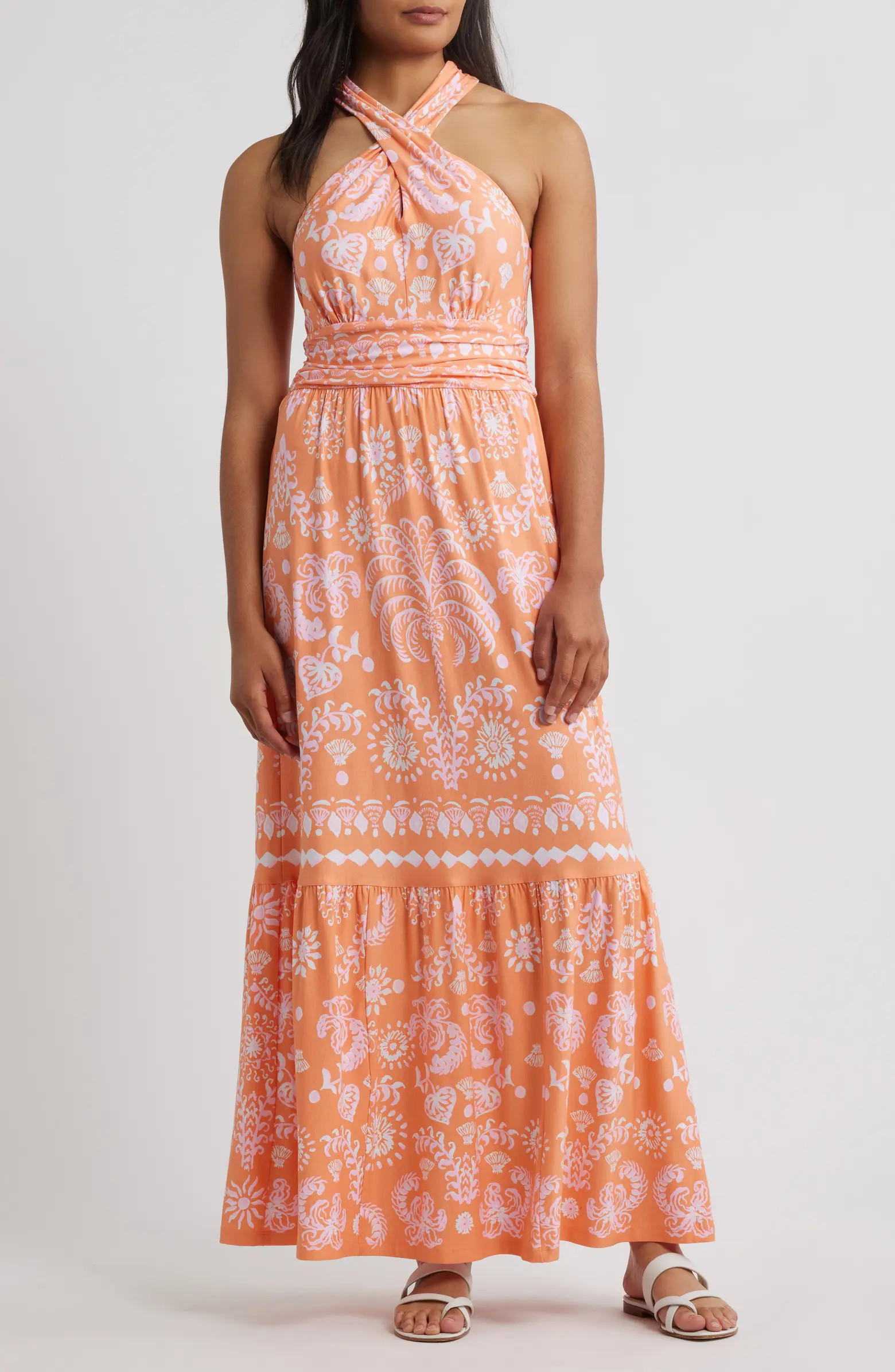 Montecito Mixed Print Cross Neck Maxi Dress | Nordstrom
