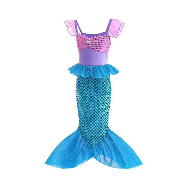 2023 New Girls Mermaid Costume With Headband Little Mermaid - Etsy | Etsy (US)