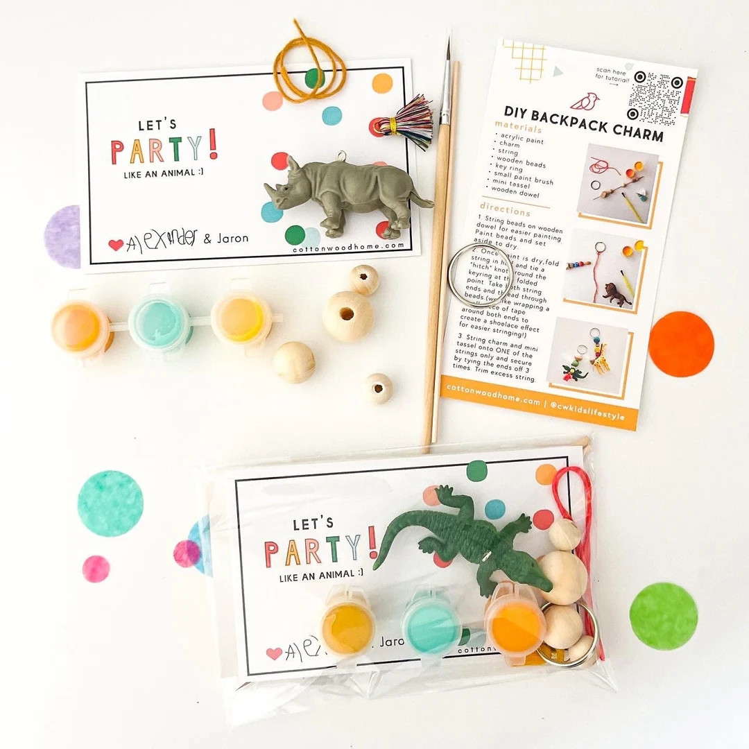 Party Animal Safari Party Favor DIY Keychain Kit | Kids Birthday Safari Animal Birthday Party | J... | Etsy (US)