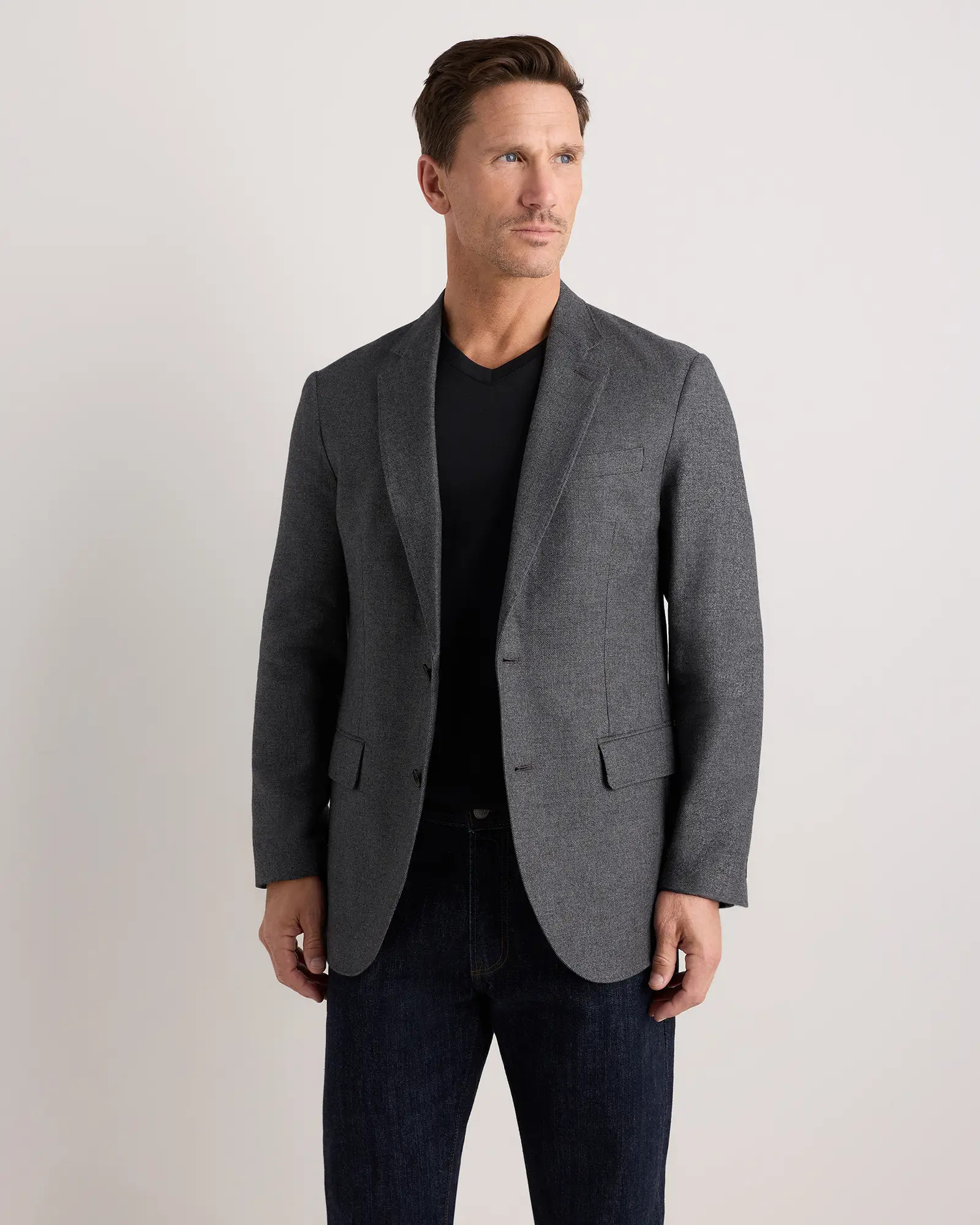 Organic Cotton Cashmere Blazer in Charcoal Heather | Quince