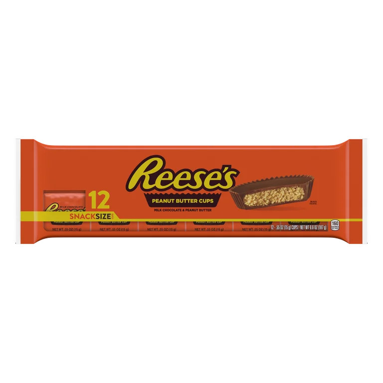 Reese's Milk Chocolate Peanut Butter Cup Snack Size Bar 12-Pack, 6.6 oz | Walmart (US)