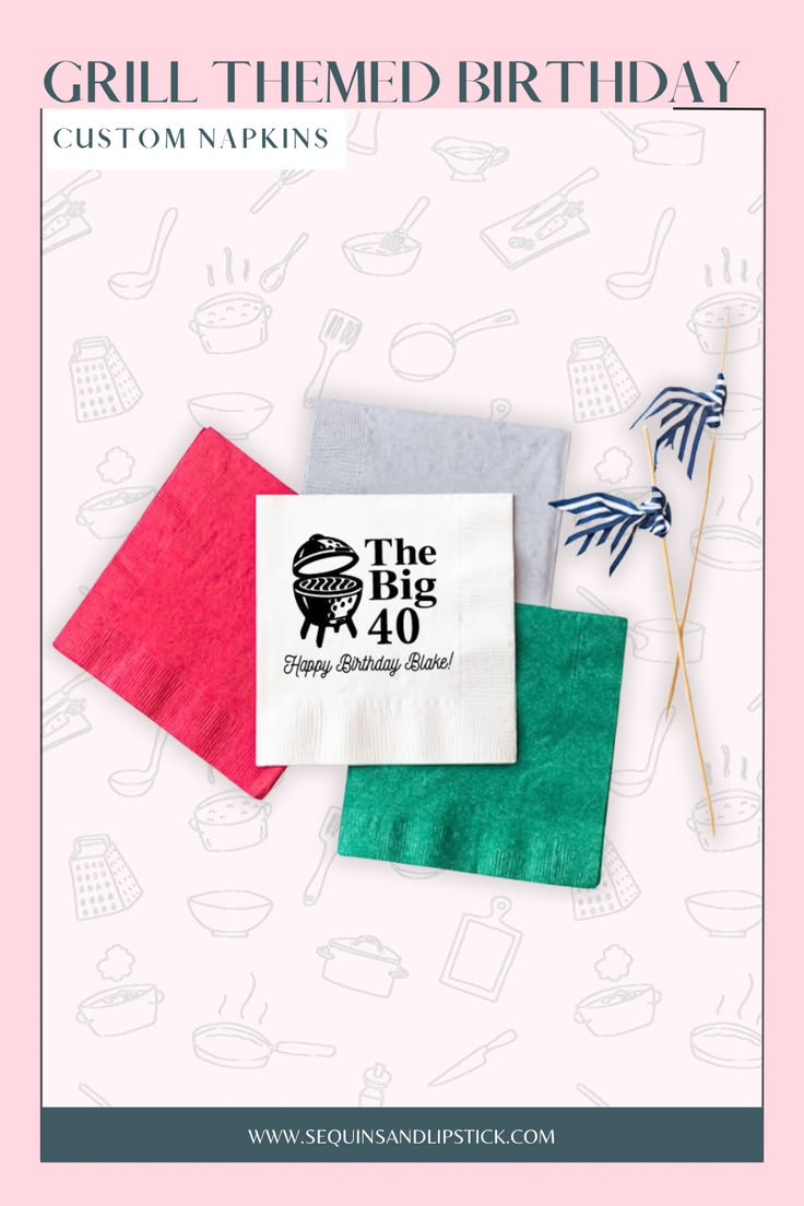 Throwing a backyard BBQ birthday bash? 🔥🎉 These custom Grill Master birthday personalized napkins are the perfect party detail for your favorite grill king! Add a name, age, or special message for a fun and festive touch at cookouts, summer birthdays, and BBQ celebrations.
Perfect for burgers, brisket, and birthday cake 🍔🎂 

 #LTKfoodie #LTKSeasonal #LTKOver40