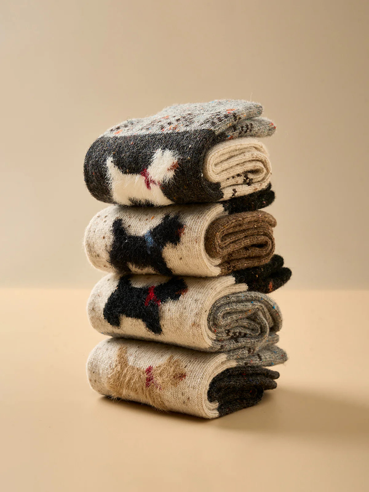 1pr Puppy Pattern Wool Socks | Commense