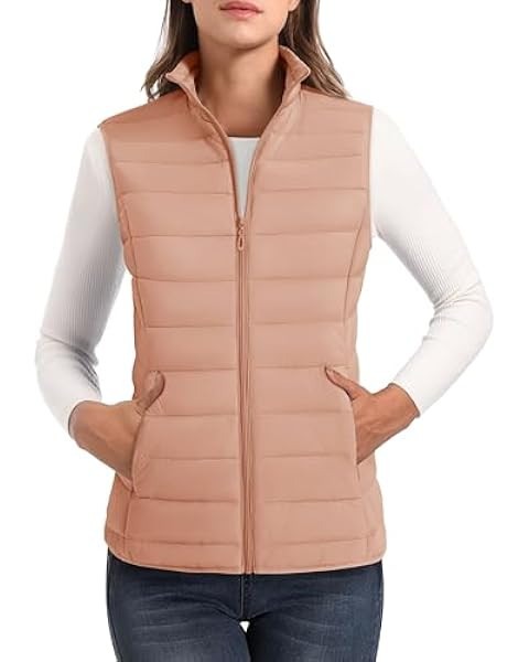 Zeagoo Womens Puffer Vest Ladies Sleeveless Zip Up Outerwear Warm Puffer Lightweight Down all Win... | Amazon (US)
