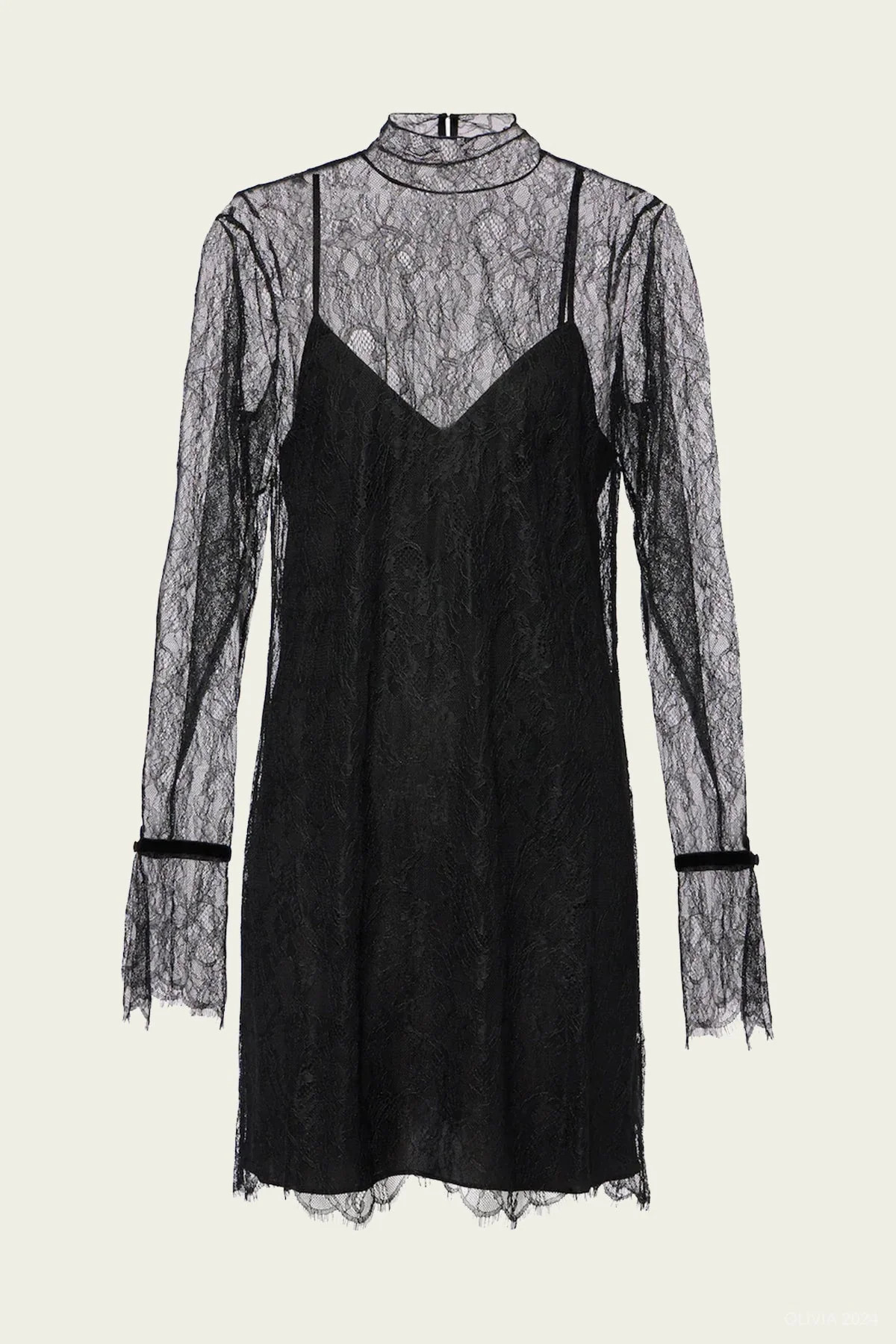 Lace Shift Dress in Black | Shop Olivia