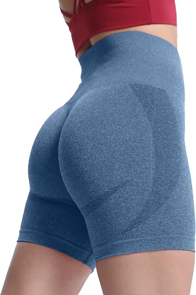 Aoxjox Contour Seamless Shorts for Women High Waist Workout Gym Biker Booty Running Yoga Short | Amazon (US)