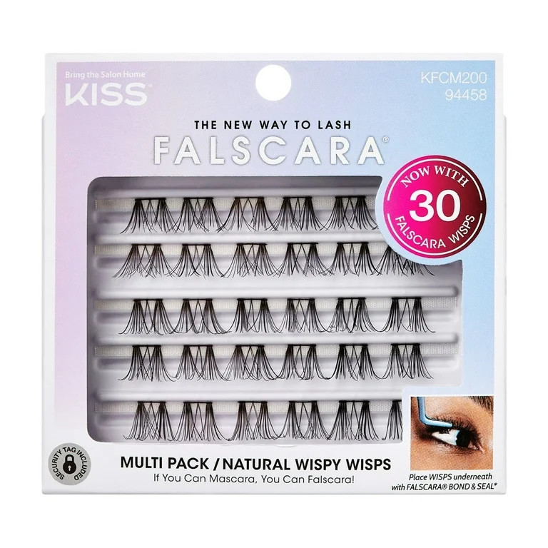 KISS FALSCARA Collection DIY Eyelash Extensions Multipack, Natural Wispy Wisps, 30 Ct. | Walmart (US)