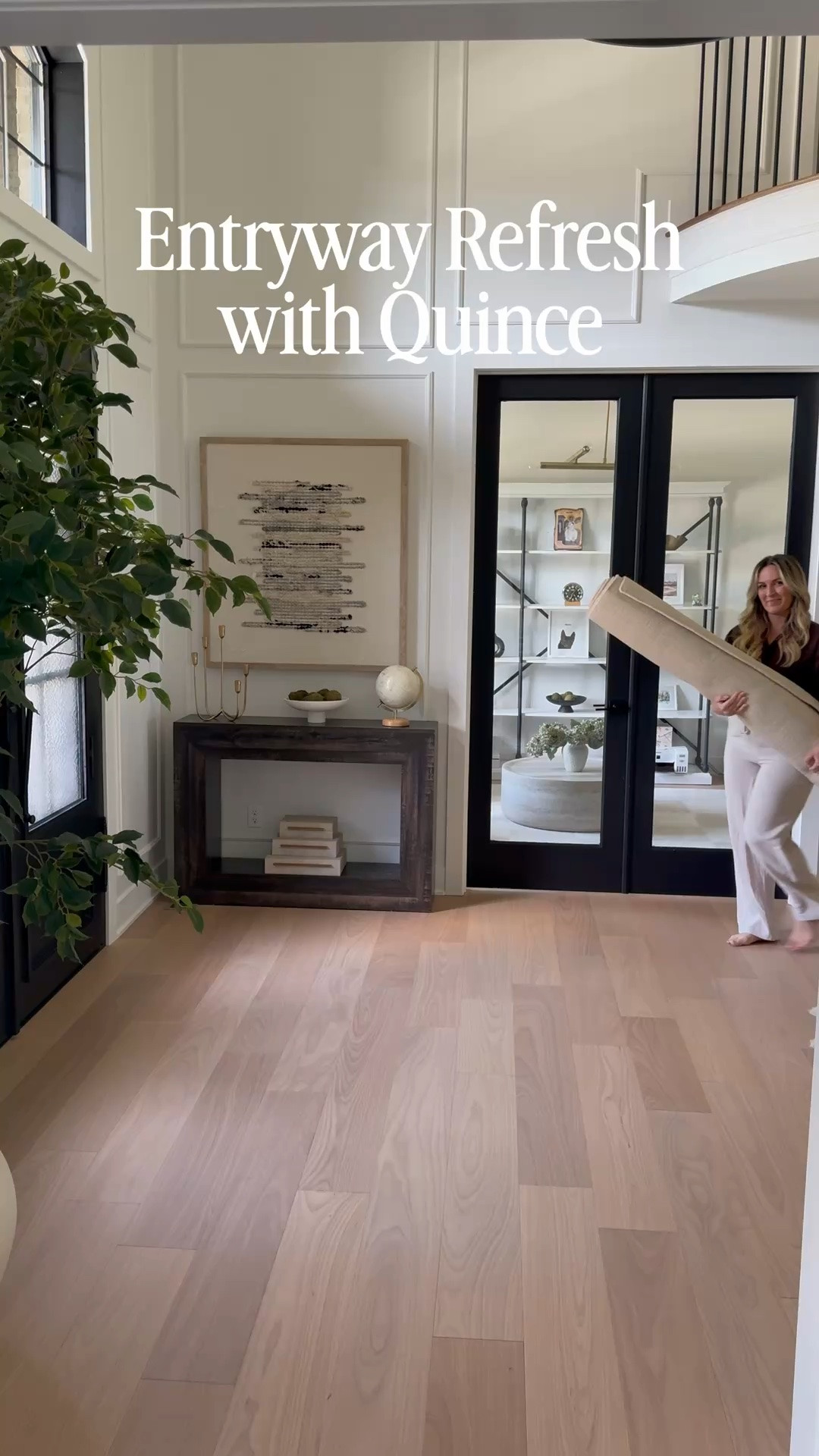 #ad #QuincePartner Entryway refresh with @Quince . Loving my new high quality plush wool rug with a beautiful pattern in the 6x9ft size in the color beige. This is just one of many neutral rugs available.
@shop.ltk #liketkit

#LTKSaleAlert #LTKHome