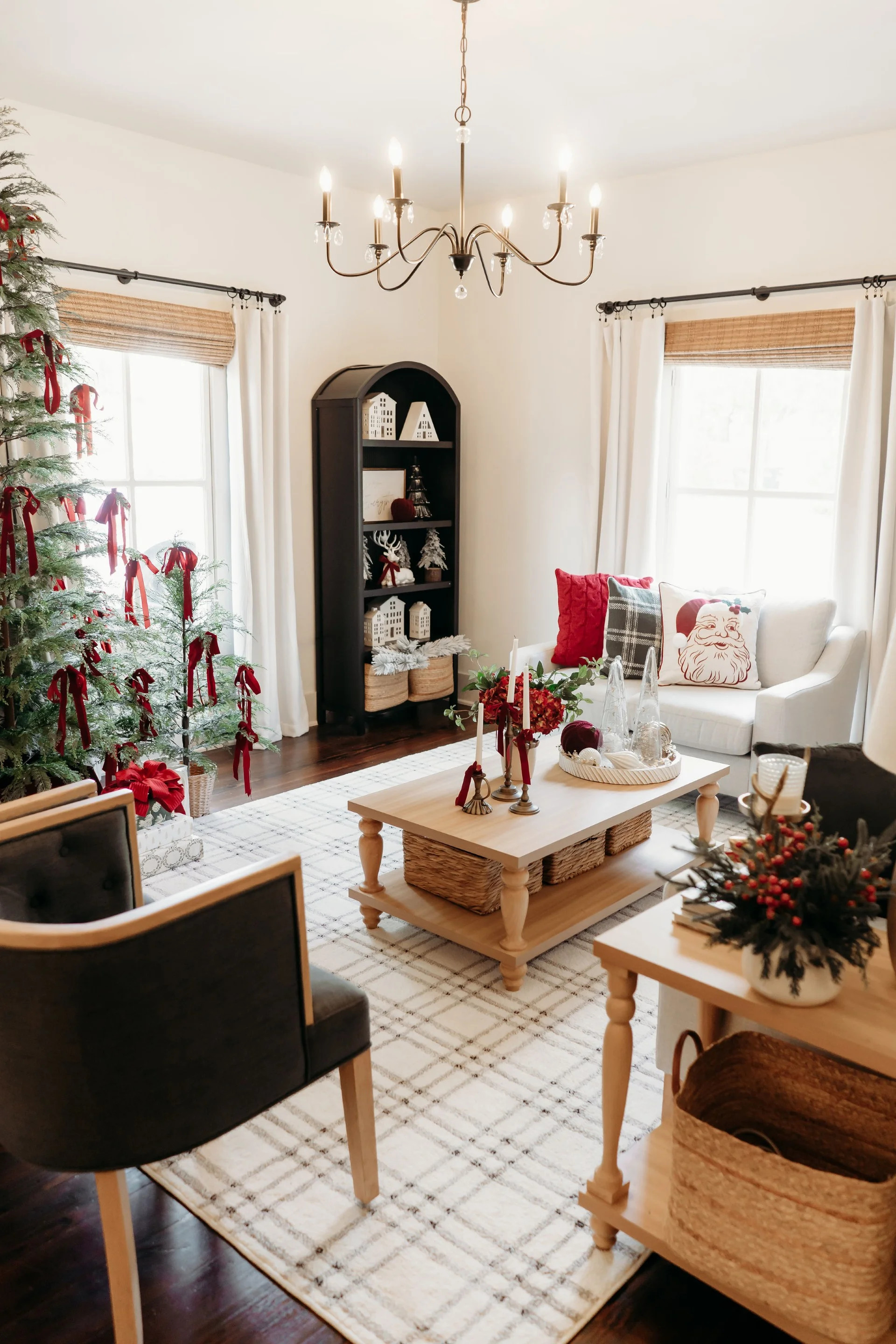 My Texas House Finley 5'3" x 7' White Grey Plaid Indoor Area Rug | Walmart (US)