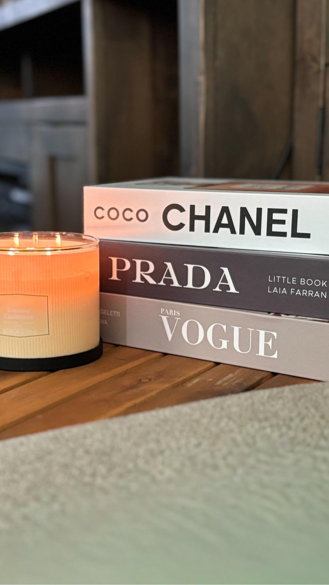 Elevated my space with these Chanel, Prada, and Vogue faux book collection.