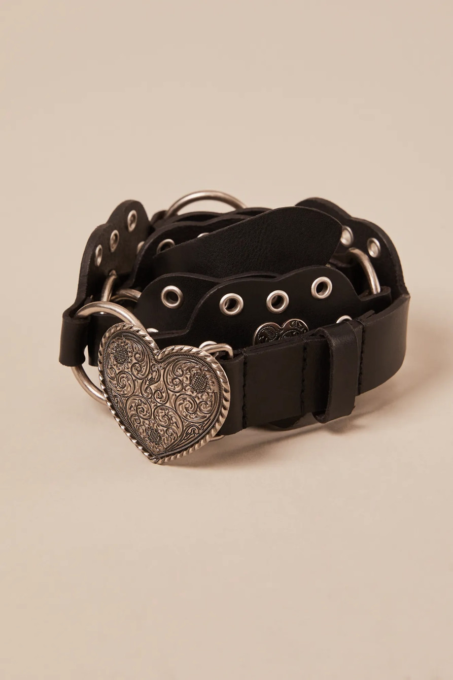 HEART STUDDED LEATHER BELT | Lucky Brand
