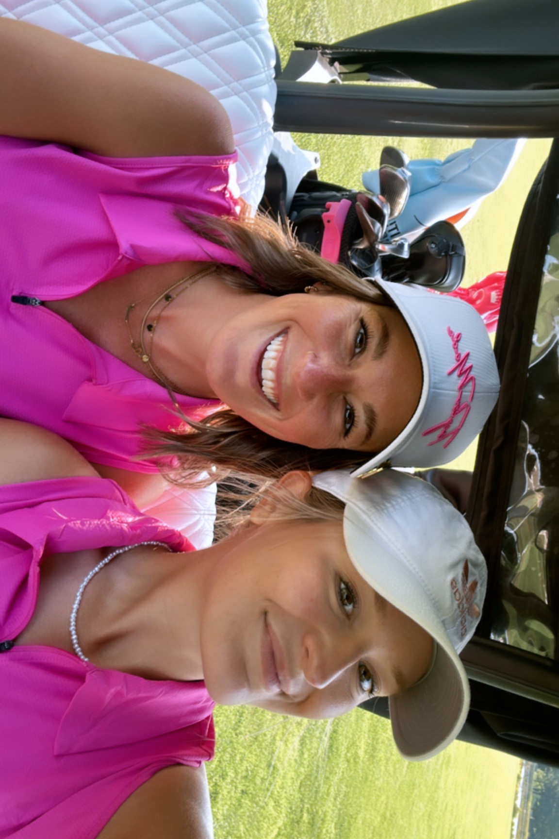 The link is showing the shirt is light pink but it’s definitely hot pink!! I totally ordered the wrong size lol I should’ve ordered a medium! But loved the color and breathable fit of this golf top! We went for an all pink look 🫶🏻🩷

#LTKFindsUnder50 #LTKActive #LTKFitness