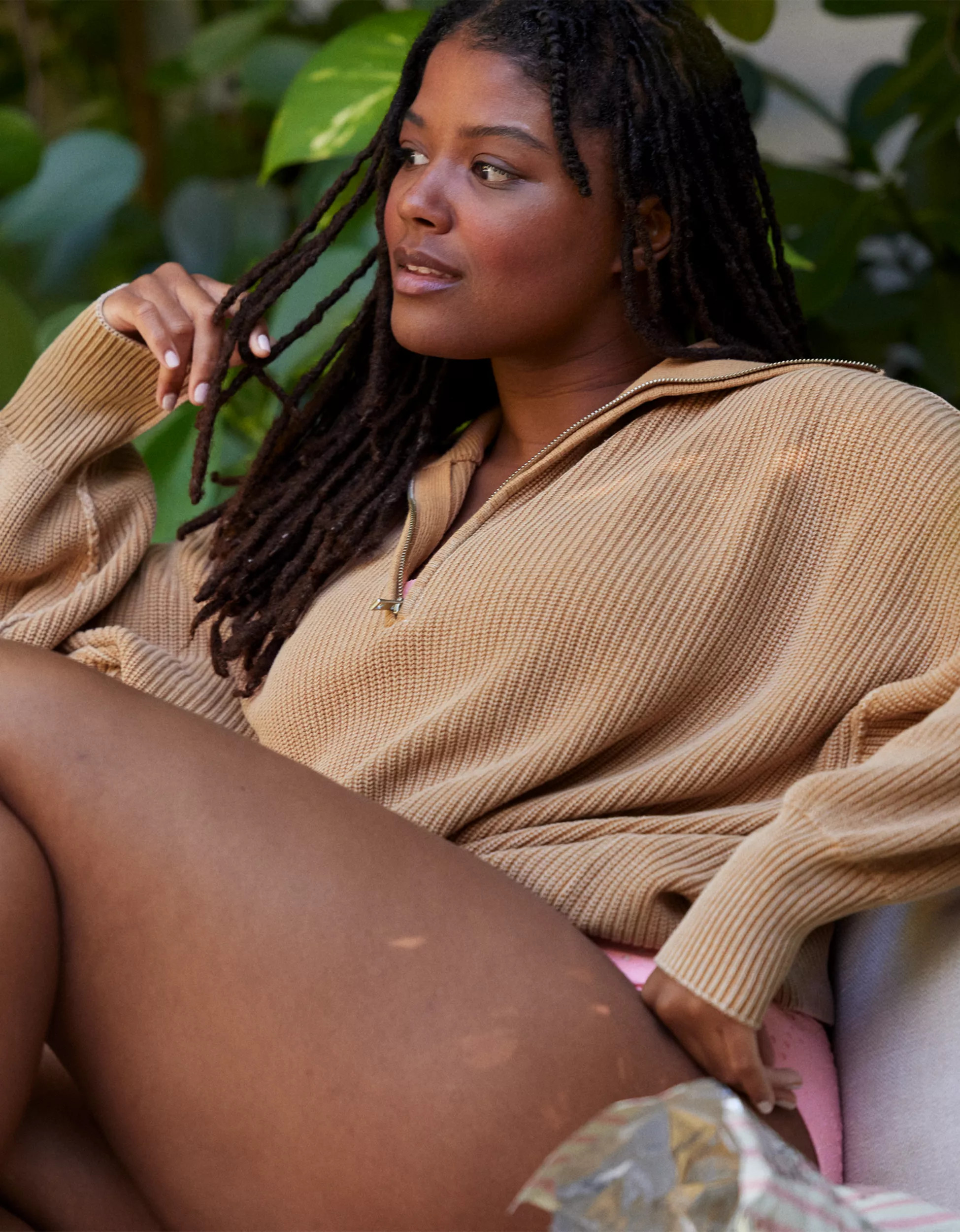 Aerie Beyond Quarter Zip Sweater | Aerie