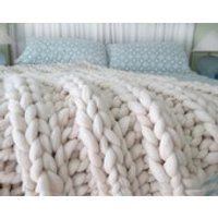 Chunky Knit Blanket, 32x48, Pure Merino Wool, knit blanket, throw, trending | Etsy (US)