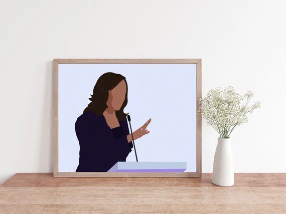 Vice President Kamala Harris Minimalistic Illustrated Art | Etsy | Etsy (US)