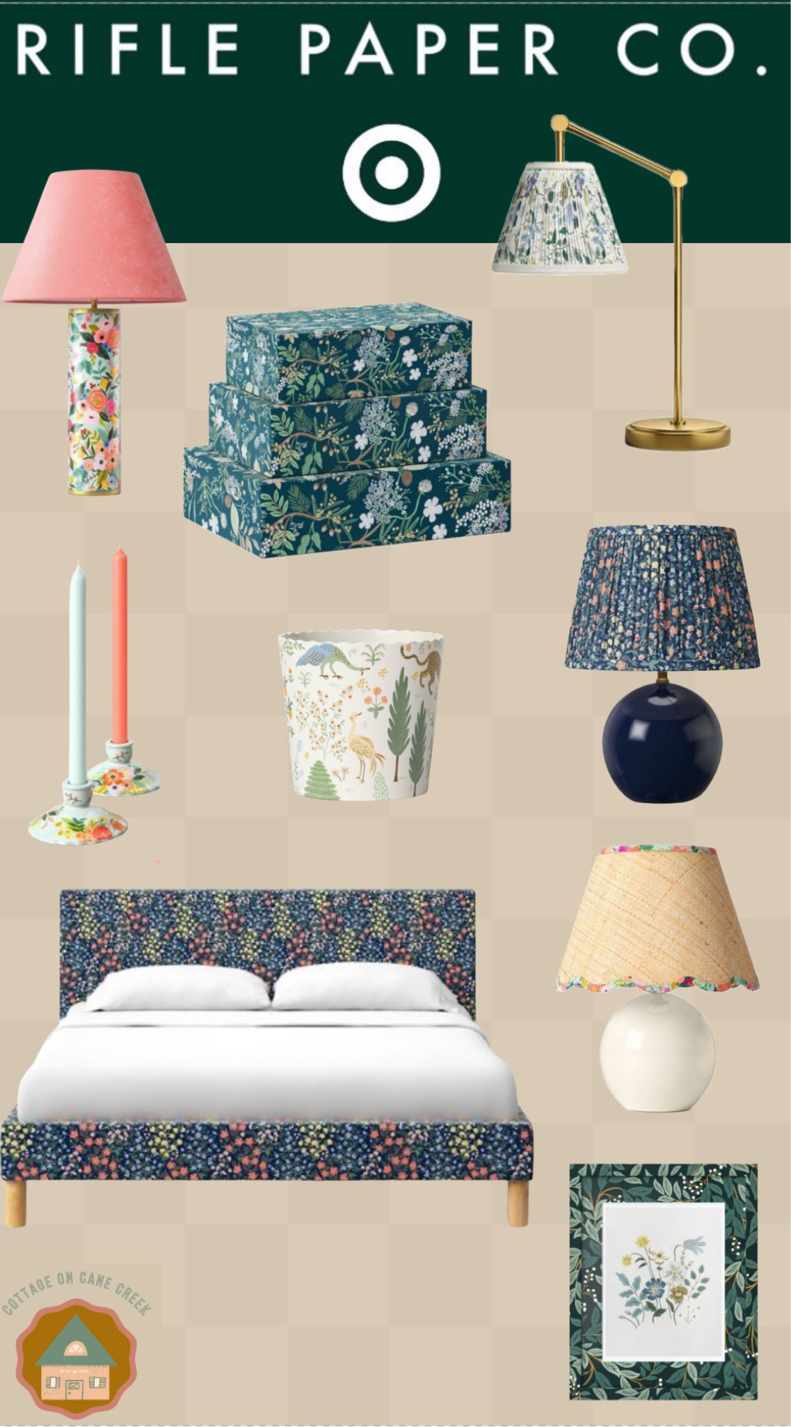 Rifle Paper Co and Target Collab floral print pleated shade candle holder spring peacock whimsical print brass gold 

#LTKSpringSale #LTKhome #LTKSeasonal