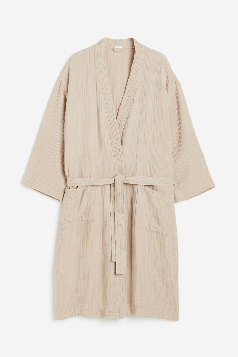 Muslin BathrobeNot saved to favorites$34.99Color - Light beigeSelect size  S/M    L/XL  S... | H&M (US + CA)