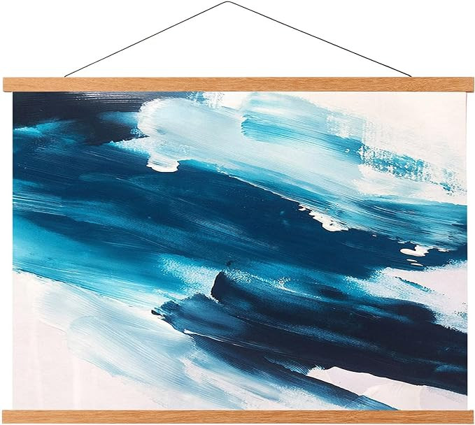 FALAMON Magnetic Poster Hanger Frame, 24x36 24x18 17x24 Teak Wood Magnet Poster Frame for Posters... | Amazon (US)