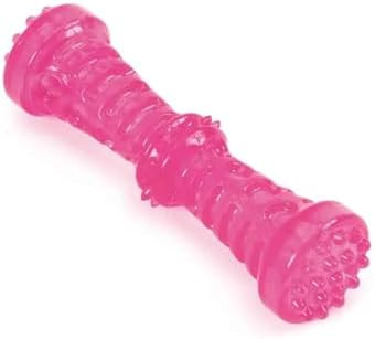 MPP Durable Dog Toys Toss Fetch Stick Chew Squeaker 7 Inch Dental Health Gum Massage (Pink) | Amazon (US)
