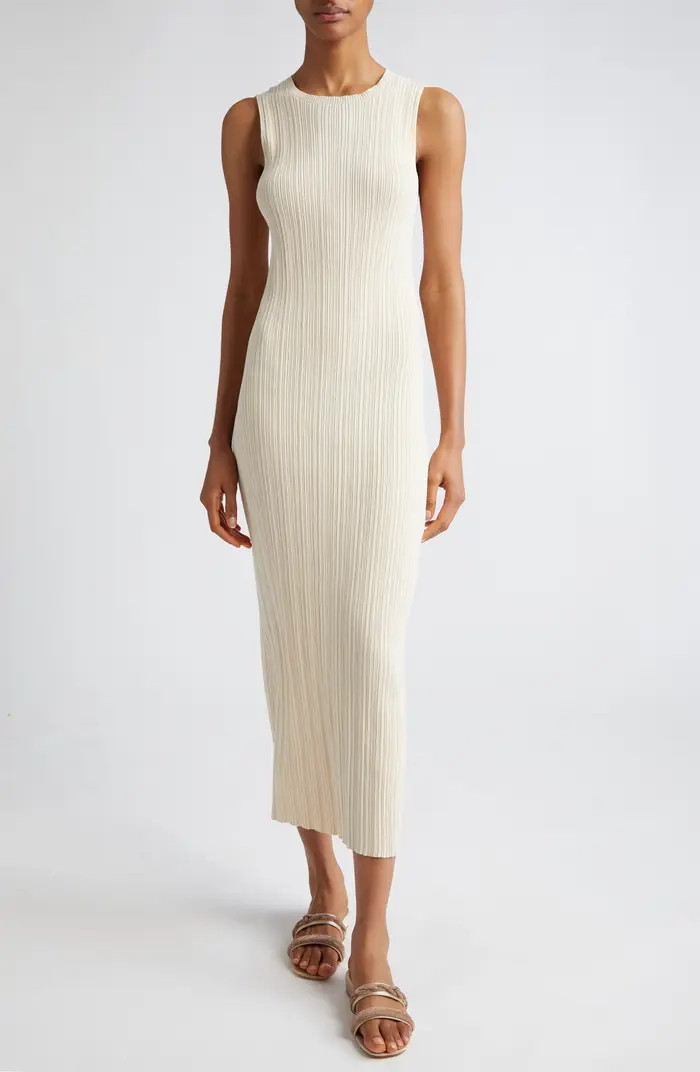 Sleeveless Cotton Rib Midi Sweater Dress | Nordstrom