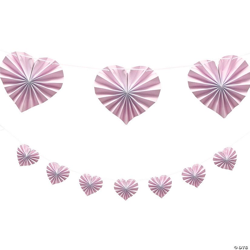 Valentine Heart-Shaped Fan Garland | Oriental Trading Company