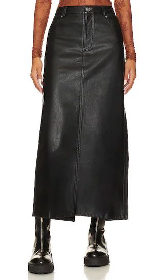x We The Free City Slicker Faux Leather Maxi Skirt In Black | Revolve Clothing (Global)