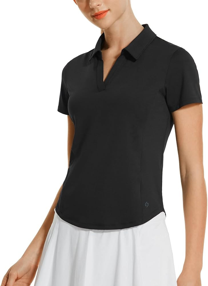 HODOSPORTS Women's Golf Polo Shirts Short Sleeve Collared V Neck Tennis Shirt Quick Dry Fit UPF 5... | Amazon (US)