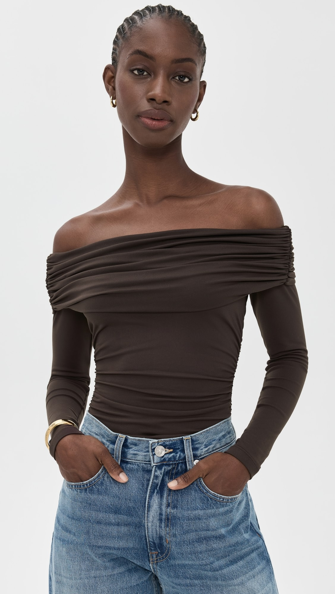 Off Shoulder Gathered Top | Shopbop
