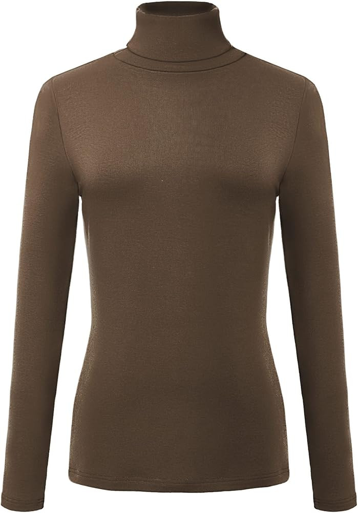 Urban CoCo Women's Long Sleeve Turtleneck Slim Fitted T Shirts Basic Stretch Tee Tops | Amazon (US)