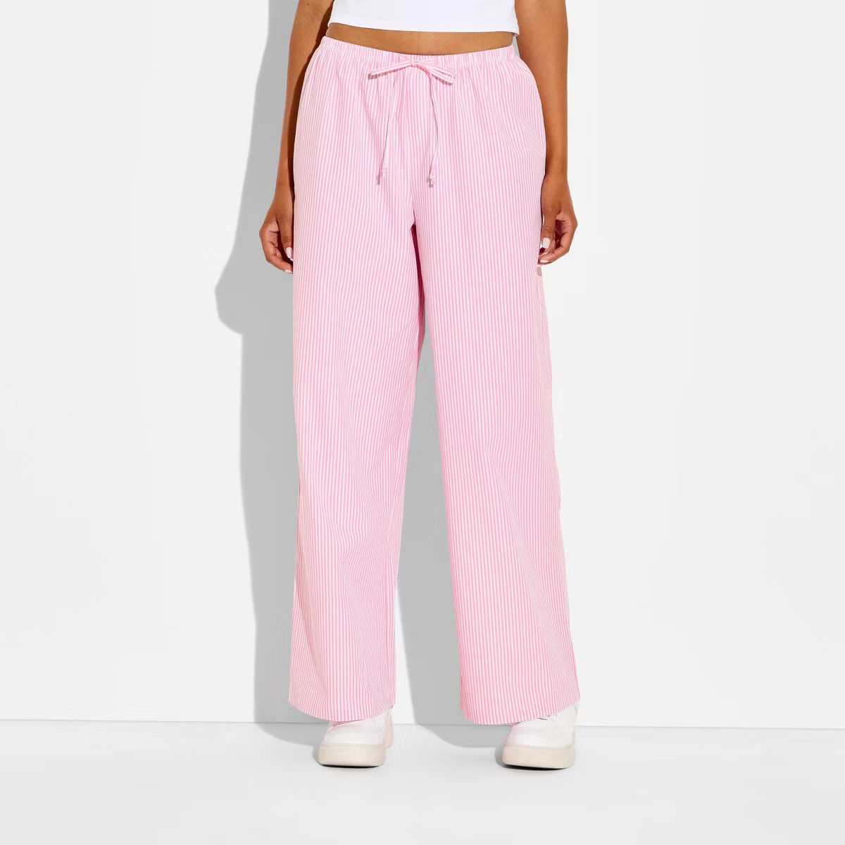 Women's Boxer Graphic Pull-On Pants - Pink Striped | Target
