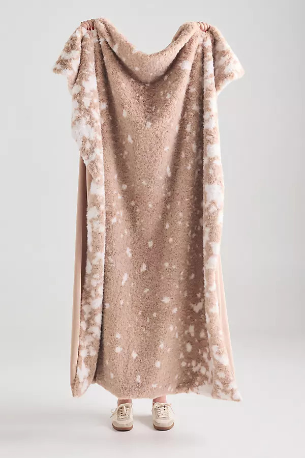 Speckle Printed Faux Fur Throw | Anthropologie (US)