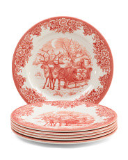 Set Of 6 Santa Sleigh Salad Plates | Kitchen & Dining Room | Marshalls | Marshalls