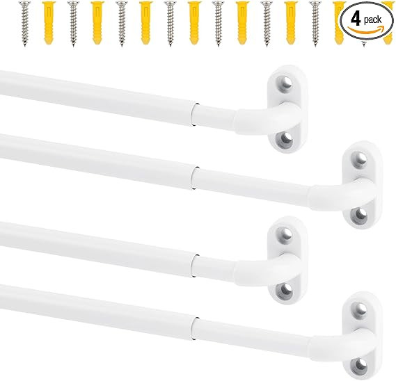 TYRON 4 Pack Screwed Sash Curtain Rod Adjustable 18-30 Inch, 3/8 In. Diameter, French Door Curtai... | Amazon (US)