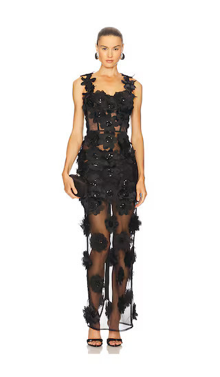 Bronx and Banco Rosalie Noir Maxi Dress in Black. - size M | Revolve Clothing (Global)