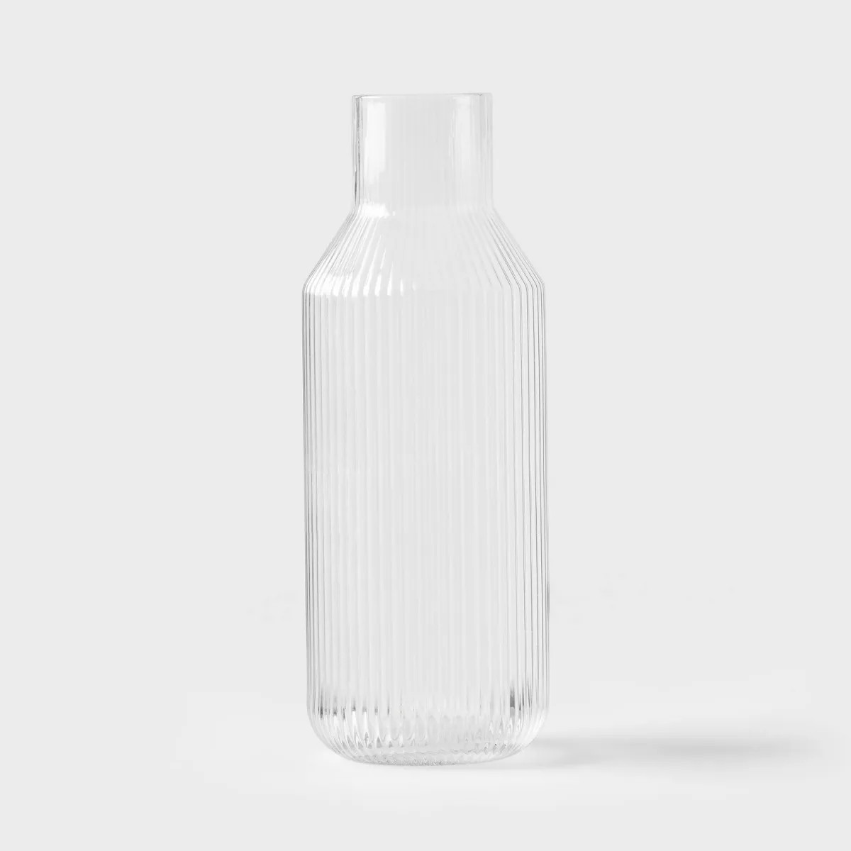 Ribbed Glass Carafe Clear - Threshold™: Dishwasher-Safe Beverage Server, 50oz Cold Drink Pitche... | Target
