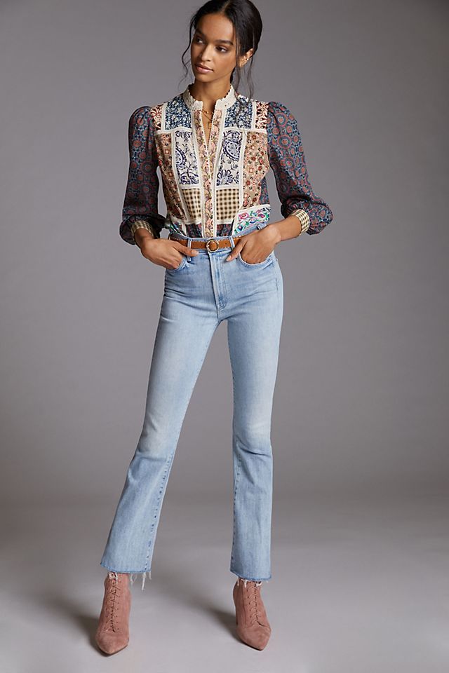 MOTHER The Hustler Cropped Flare Jeans | Anthropologie (US)