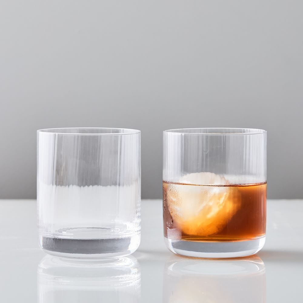 Esme Fluted Clear Glass Whiskey Glasses (Set of 2) | West Elm (US)
