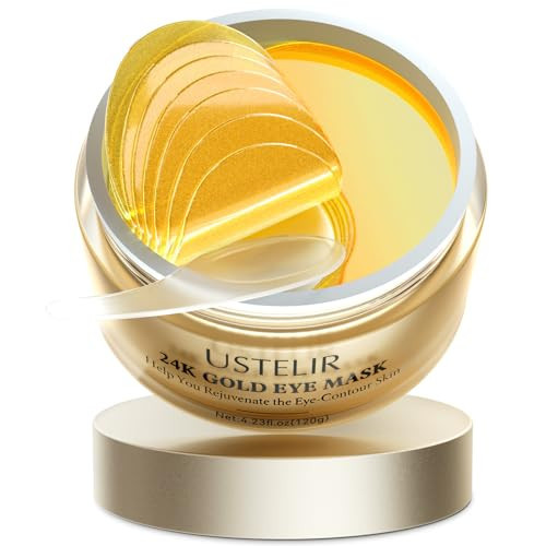 USTELIR Under Eye Patches, 40 Pairs 24K Gold Eye Masks with Collagen, Eye Patches for Puffy Eyes, Dark Circles & Wrinkles, Under Eye Masks for Skin Care Set, Eye Gel Pads Spa Gifts for Women & Men | Amazon (US)