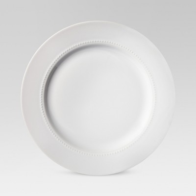11" Porcelain Beaded Rim Dinner Plate White - Threshold™ | Target